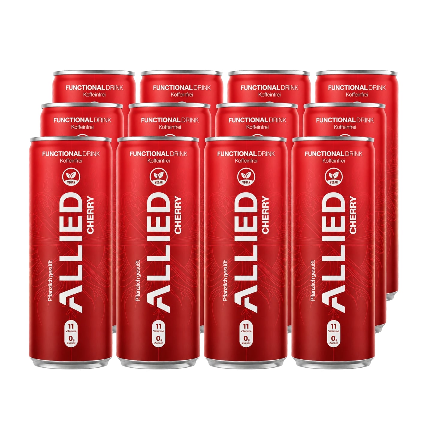 12er Bundle, Functional Vitamin Drinks, 250ml Dosen, Cherry rot