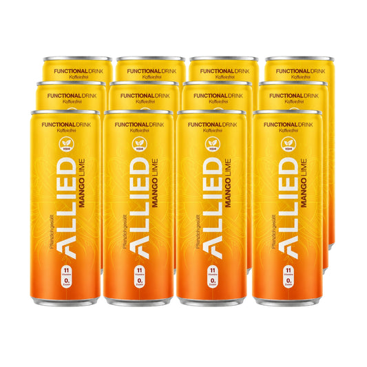 12er Bundle, Functional Vitamin Drinks, 250ml Dosen, Mango Lime gelb